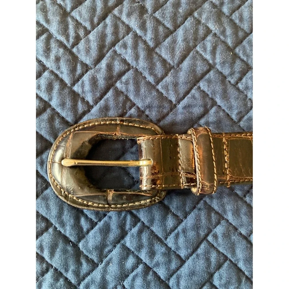Womens Genuine Brown Alligator Belt Size Medium‎ Classic Timeless Leather